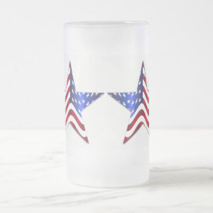 Usa Drapeau Star Frosted 16 oz de verre givré Mug