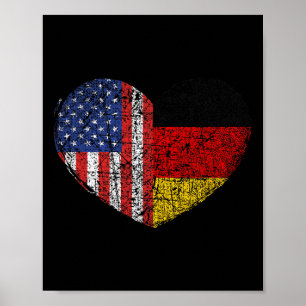 Usa Duitsland Hart - Dubbel Staatsburgerschap  Poster
