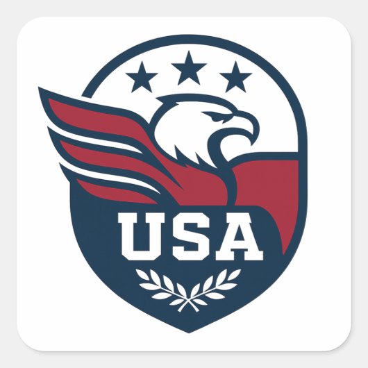 USA Eagle Crest Vierkante Sticker (Voorkant)