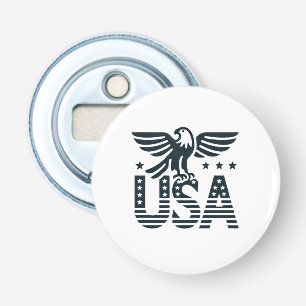 USA Eagle Patriotic Design - Stars and Stripes Sty Button Flesopener