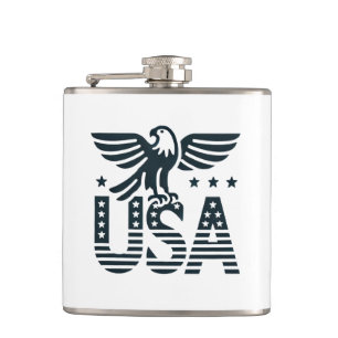 USA Eagle Patriotic Design - Stars and Stripes Sty Heupfles