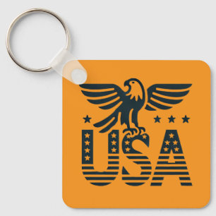 USA Eagle Patriotic Design - Stars and Stripes Sty Sleutelhanger