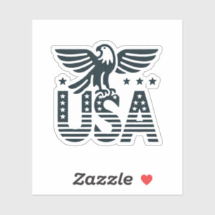 USA Eagle Patriotic Design - Stars and Stripes Sty Sticker