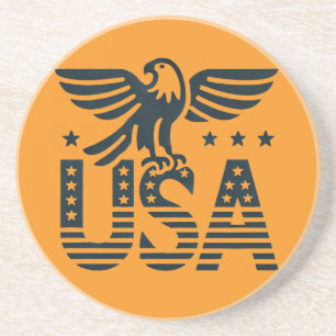 USA Eagle Patriotic Design - Stars and Stripes Sty Zandsteen Onderzetter