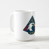 USA Eagle Pyramid Embleem - Oog van de Voorzienigh Koffiemok (Voorkant links)
