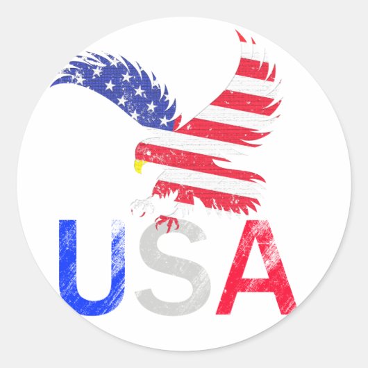 USA Eagle Ronde Sticker (Voorkant)