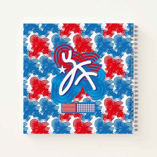 USA/EEUU FLAG SIMPLIFIED TEXT BY MASANSER PIXELAT NOTITIEBOEK (Achterkant)