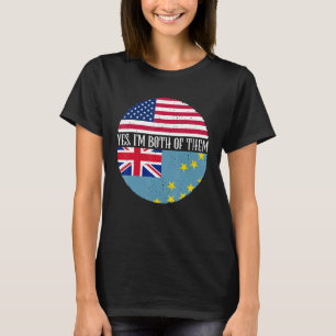 USA en Tuvalu vlaggen Ja, ik ben ze allebei T-shirt