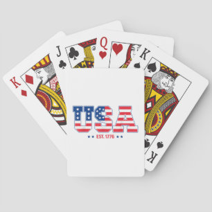 USA EST 1776 Patriottische Amerikaanse vlag stijl Pokerkaarten
