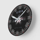 USA Estd. 1776 N° Romain Horloge ronde (Angle)