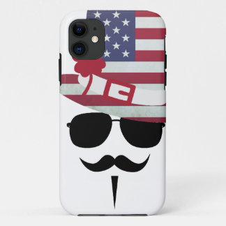 USA Fan with Mustache iPhone 11 Hoesje