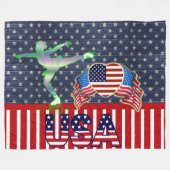 USA Figuur Skleece Blanket Fleece Deken (Voorkant (Horizontaal))
