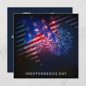 USA Fireworks & Flag 4 juillet Invitation (Devant / Derrière)