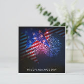 USA Fireworks & Flag 4 juillet Invitation (Debout devant)