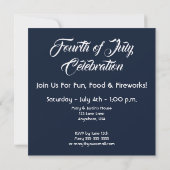 USA Fireworks & Flag 4 juillet Invitation (Dos)