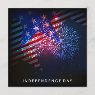 USA Fireworks & Flag 4 juillet Invitation