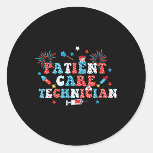 USA Fireworks Patient Care Technician 4th van juli Ronde Sticker