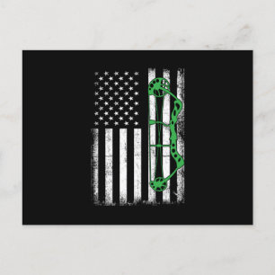 USA Flag Arrow Bow Archery Bowman Shooting Archer Briefkaart