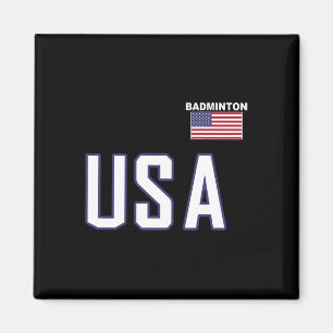 USA Flag Badminton Team Cool Player Equipment Mann Magneet