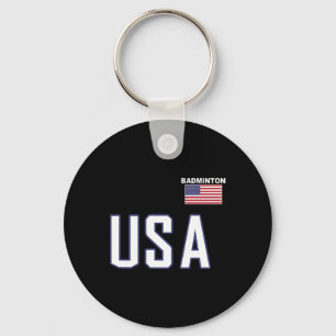 USA Flag Badminton Team Cool Player Equipment Mann Sleutelhanger