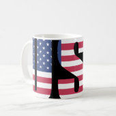 USA Flag Barcode Graphic Mug - Bold Social Comment (Devant gauche)