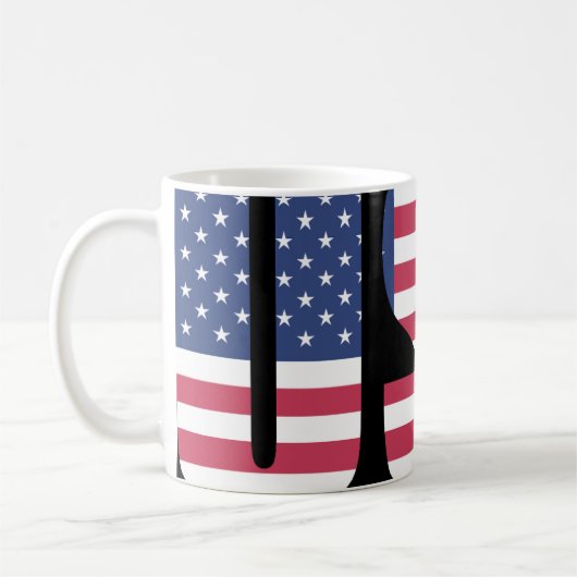 USA Flag Barcode Graphic Mug - Bold Social Comment (Gauche)