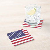 USA FLAG Biermat, Vierkante Kartonnen Onderzetter (Insitu)