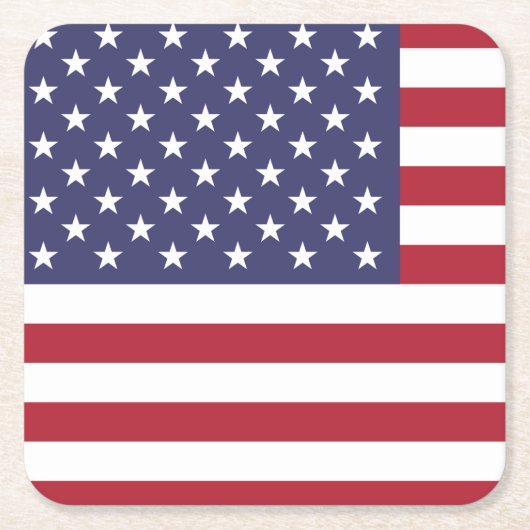 USA FLAG Biermat, Vierkante Kartonnen Onderzetter (Voorkant)