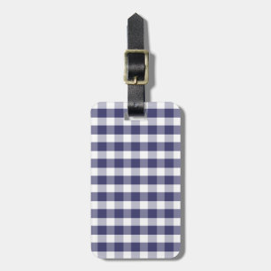 USA Flag Blue en White Gingham Checked Bagagelabel