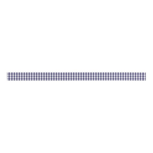 USA Flag Blue en White Gingham Checked Grosgrain Lint (Voorkant)