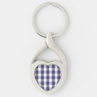 USA Flag Blue en White Gingham Checked Sleutelhanger