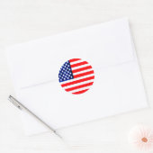 USA Flag Circle Tdhe MUSEUM Zazzle Ronde Sticker (Envelop)