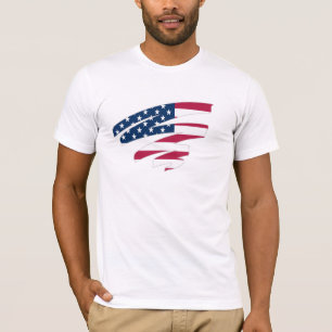 USA Flag Crewneck Shirt - Patriotic Cotton T-shirt