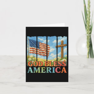 USA Flag Cross Floral Christelijke vrouwen God Ble Kaart