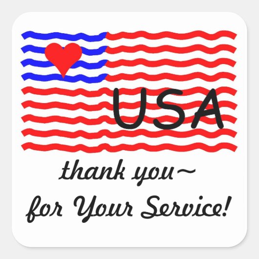 USA FLAG - dank u LIEFDE sticker (Voorkant)