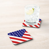 USA Flag Dessous de verre en plastique avec Cork c (Côté Droit)