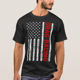 USA Flag Drag Racing T-shirt