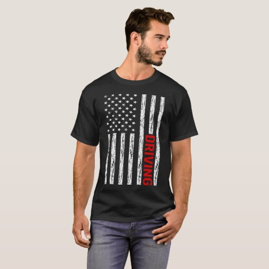 USA Flag Driver T-shirt (Voorkant volledig)