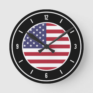 USA Flag Elegant Ronde Klok