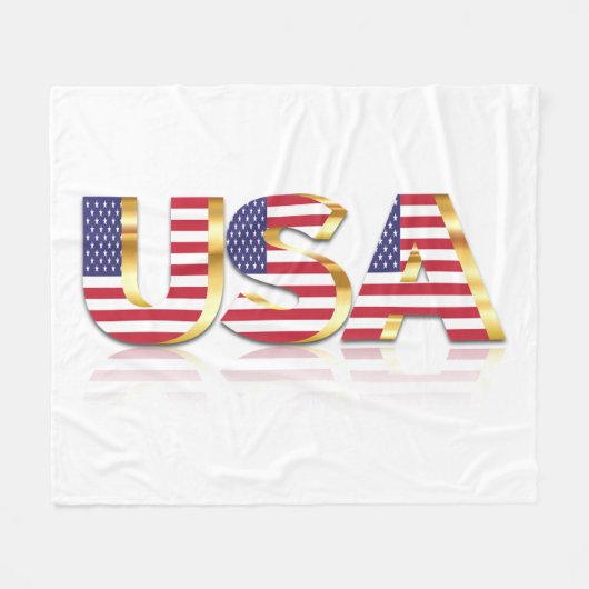 USA Flag Fleece Blanket United States of America (Voorkant (Horizontaal))