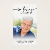 USA Flag Funeral Loving Memory Photo Prayer Cards (Devant)