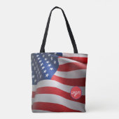 USA FLAG Gepersonaliseerd Monogram Shopping Tas (Achterkant)