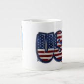 USA Flag Graffity Personalized Text Extra Grote Beker (Voorkant)