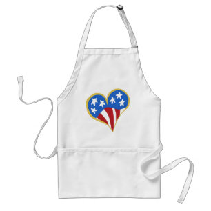 USA Flag Heart Chef's schort