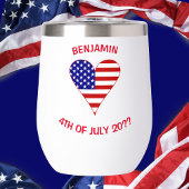 USA Flag Heart Funky Personalized