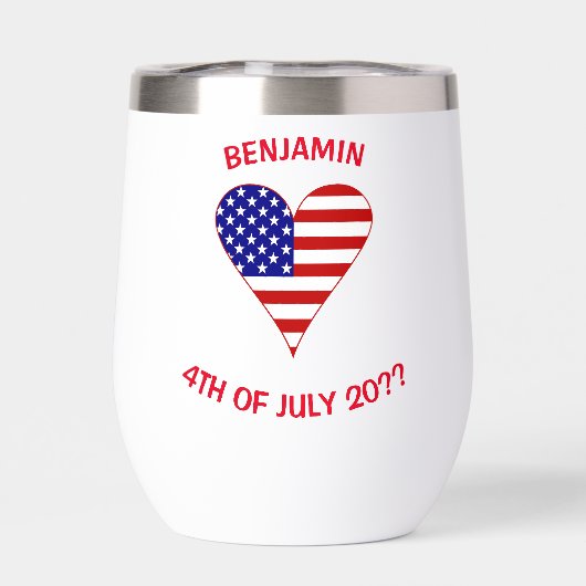 USA Flag Heart Funky Personalized (Achterkant)