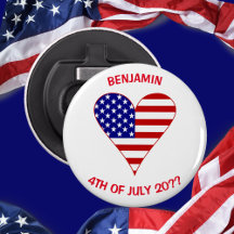 USA Flag Heart Funky Personalized