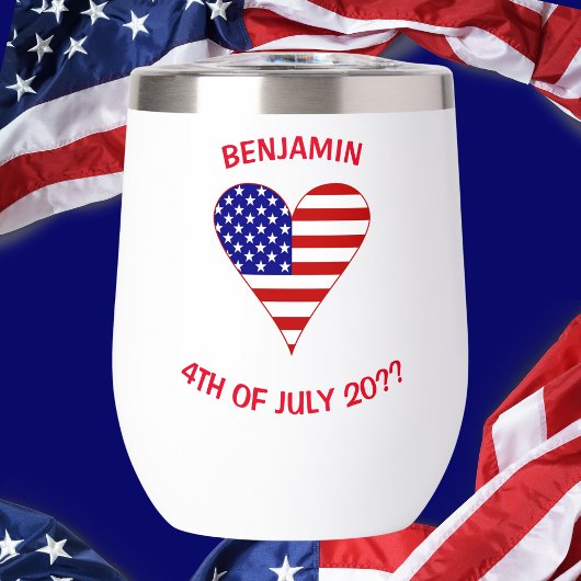 USA Flag Heart Funky Personnalisé