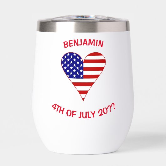 USA Flag Heart Funky Personnalisé (Avant)