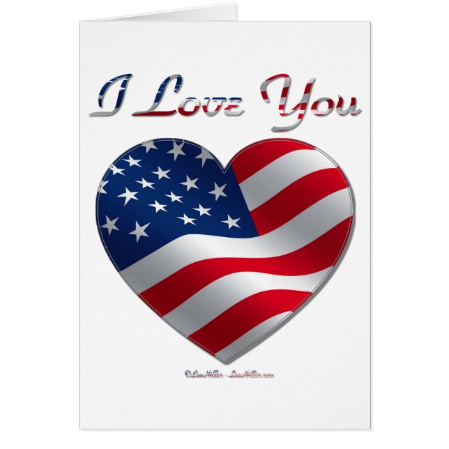 USA Flag Heart I Love You (Devant)